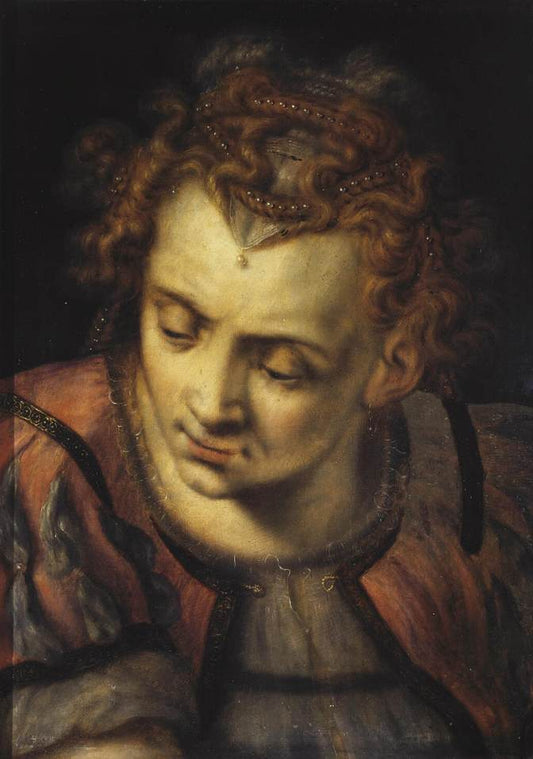 Head of a Woman (Study), vintage artwork by Frans Floris, A3 (16x12") Poster Print