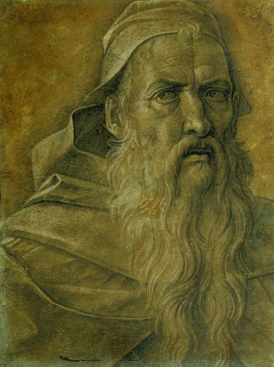 Head of an Old Bearded Man, vintage artwork by Giovanni Bellini, A3 (16x12") Poster Print