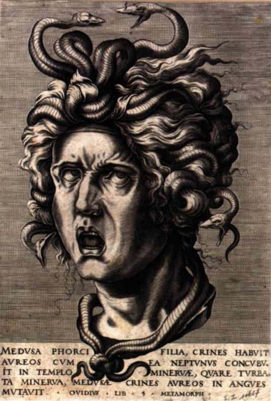 Head of Medusa, vintage artwork by Cornelis Cort, A3 (16x12") Poster Print