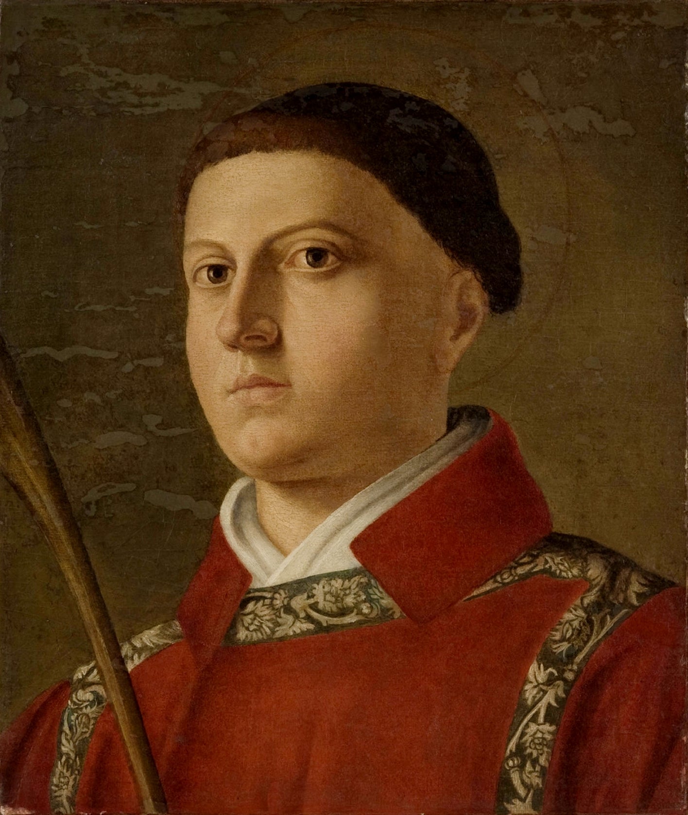 Head of Saint Stephen (fragment), vintage artwork by Cima da Conegliano, A3 (16x12") Poster Print