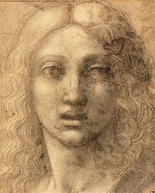 Head of Young Christ, vintage artwork by Correggio, A3 (16x12") Poster Print