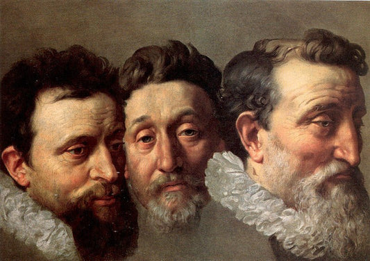 Head Studies of Three French Magistrates, vintage artwork by Frans Pourbus the Younger, 12x8" (A4) Poster