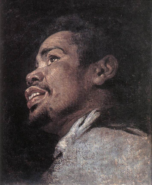 Head Study of a Young Moor, vintage artwork by Gaspard de Crayer, 12x8" (A4) Poster