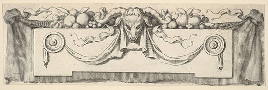 Headband with Ram's Head-Claude Mellan , vintage art, A3 (16x12") Poster Print