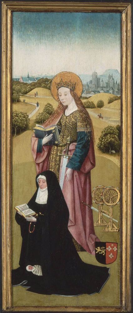 Heilrich van der Rullen and Her Daughters with Saint Mary Magdalene, vintage artwork by Jheronimus Bosch, A3 (16x12") Poster Print