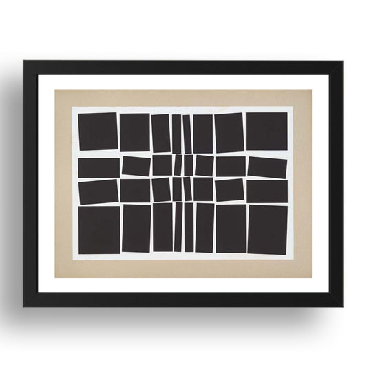 Helio Oiticica: Metaesquema (2), modernist artwork, A3 Size Reproduction Poster Print in 17x13" Black Frame
