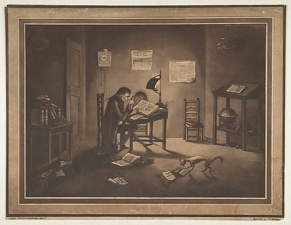 Helluones librorum  November 10, 1786-Joshua Kirby Baldrey, Aq, vintage art, A3 (16x12") Poster Print