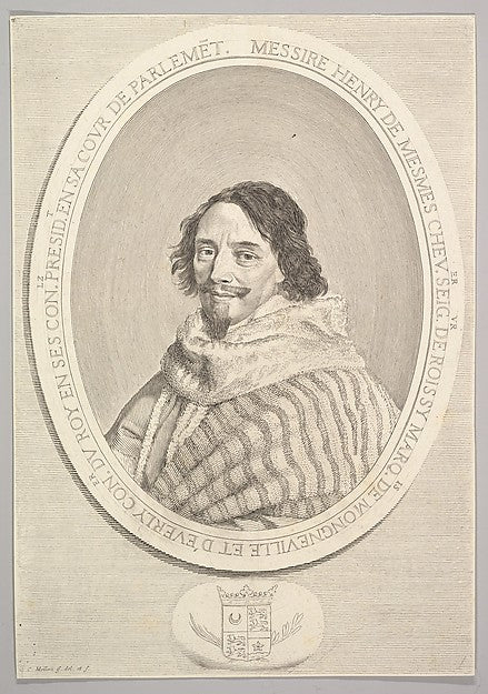 Henri de Mesmes-Claude Mellan , vintage art, A3 (16x12") Poster Print