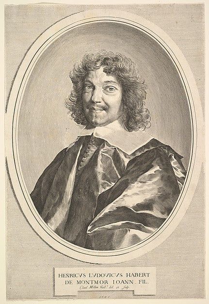 Henri-Louis Habert de Montmor 1640-Claude Mellan , vintage art, A3 (16x12") Poster Print