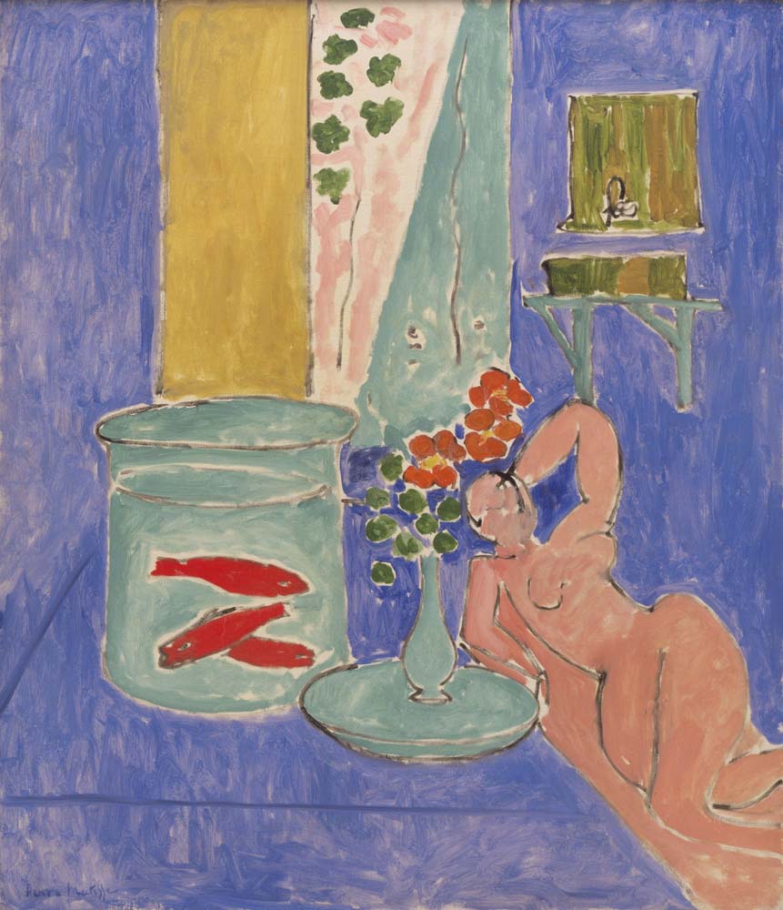 Henri Matisse - Goldfish and Sculpture, vintage art, modern poster print
