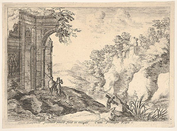 Henri Mauperché c1602–1686 Paris):Le Pan de Muraille 17th century, vintage artwork, 16x12"(A3) Poster Print