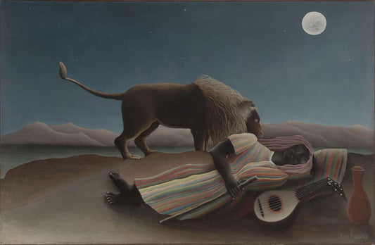 Henri Rousseau - The Sleeping Gypsy, vintage art, A3 (16x12")  Poster Print 