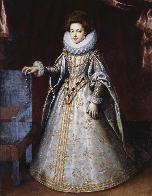 Henrietta Maria of France, vintage artwork by Frans Pourbus the Younger, 12x8" (A4) Poster