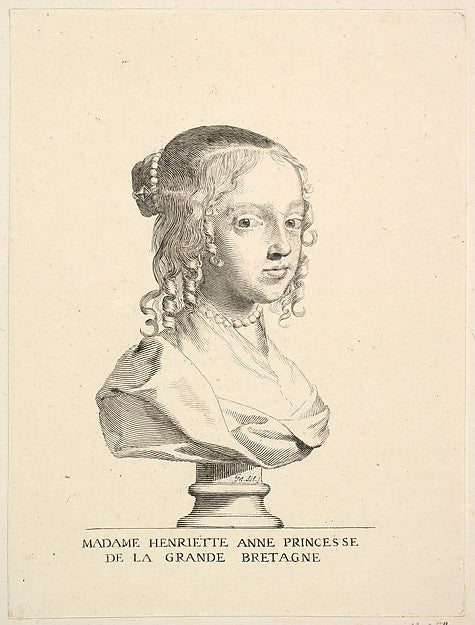 Henriette-Anne d'Angleterre  duchesse d'Orléans-Claude Mellan , vintage art, A3 (16x12") Poster Print