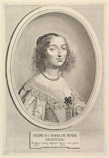 Henriette-Marie de Buade-Frontenac 1641-Claude Mellan , vintage art, A3 (16x12") Poster Print