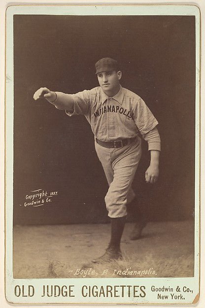 :Henry Boyle Pitcher Indianapolis from the series Old Judge Cigarettes 1887, vintage artwork, 16x12"(A3) Poster Print