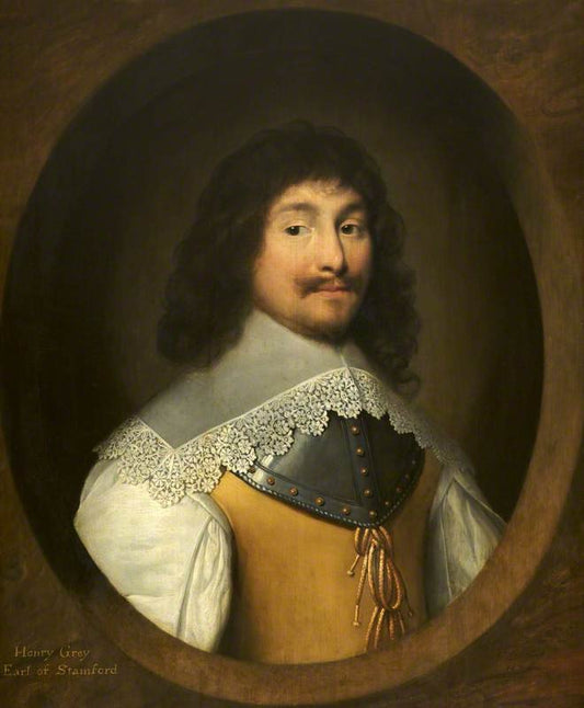 Henry Grey, 1st Earl of Stamford, vintage artwork by Cornelis Janssen van Ceulen the Elder, 12x8" (A4) Poster