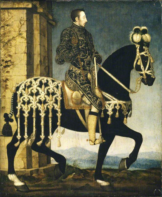 Henry II of France on Horseback, vintage artwork by Franҫois Clouet, A3 (16x12") Poster Print