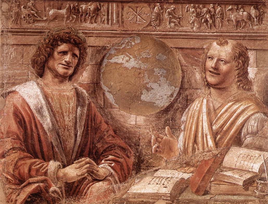 Heraclitus and Democritus, vintage artwork by Bramante, A3 (16x12") Poster Print