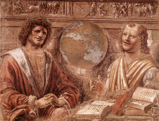 Heraclitus and Democritus, vintage artwork by Bramante, A3 (16x12") Poster Print