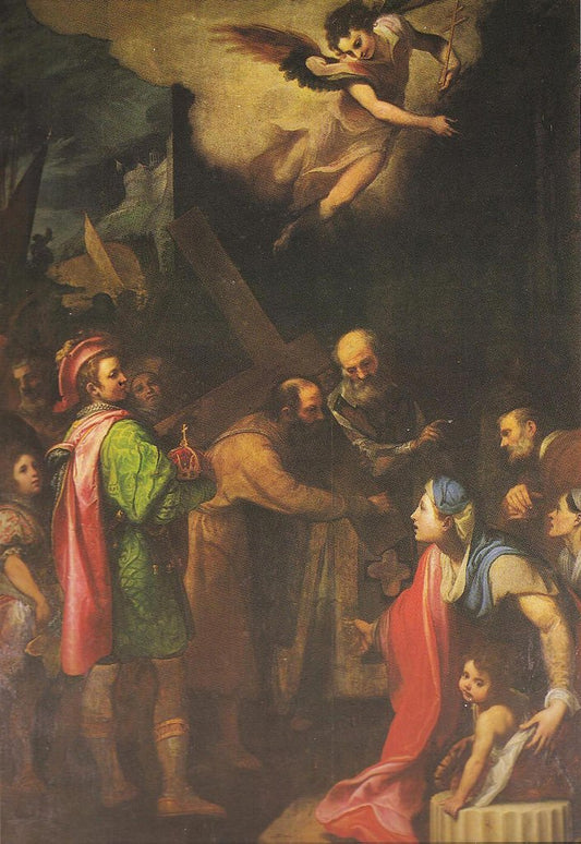 Heraclius Carrying the Cross, vintage artwork by Lodovico Cardi, 12x8" (A4) Poster