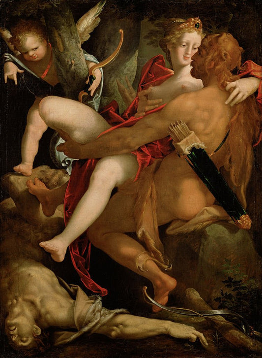 Hercules and Diana, vintage artwork by Bartholomaeus Spranger, A3 (16x12") Poster Print