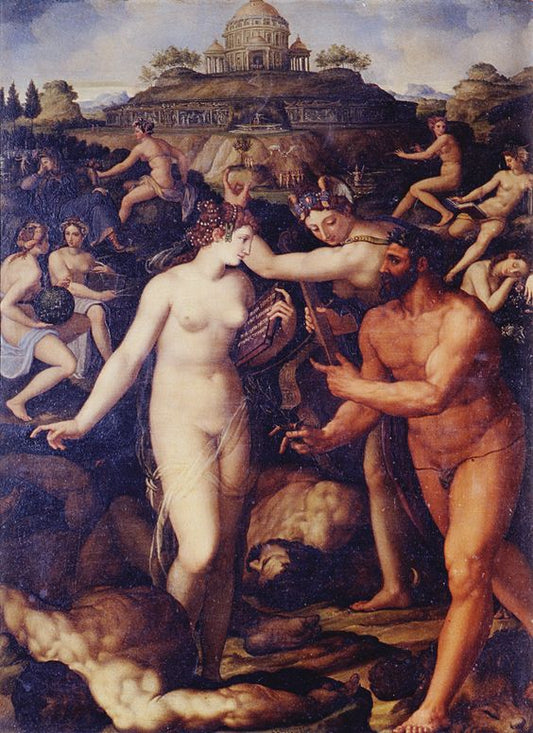 Hercules and the Muses, vintage artwork by Alessandro Allori, A3 (16x12") Poster Print