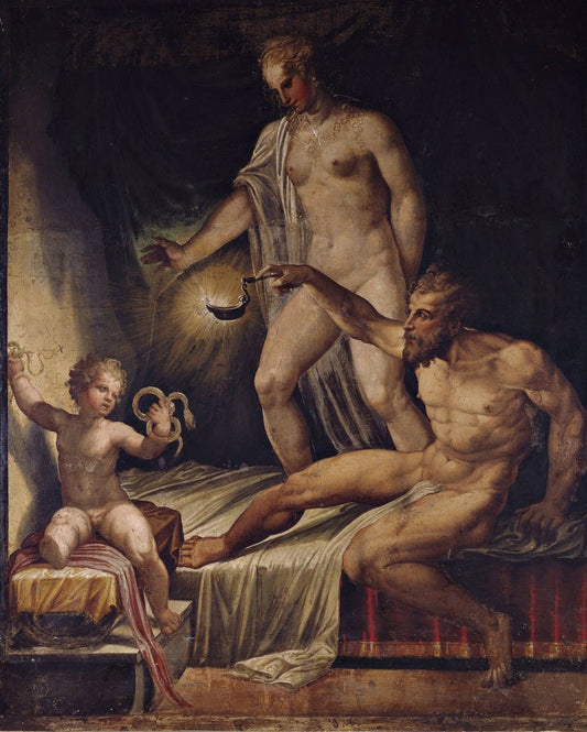 Hercules and the Serpents, vintage artwork by Niccolò dell' Abbate, A3 (16x12") Poster Print