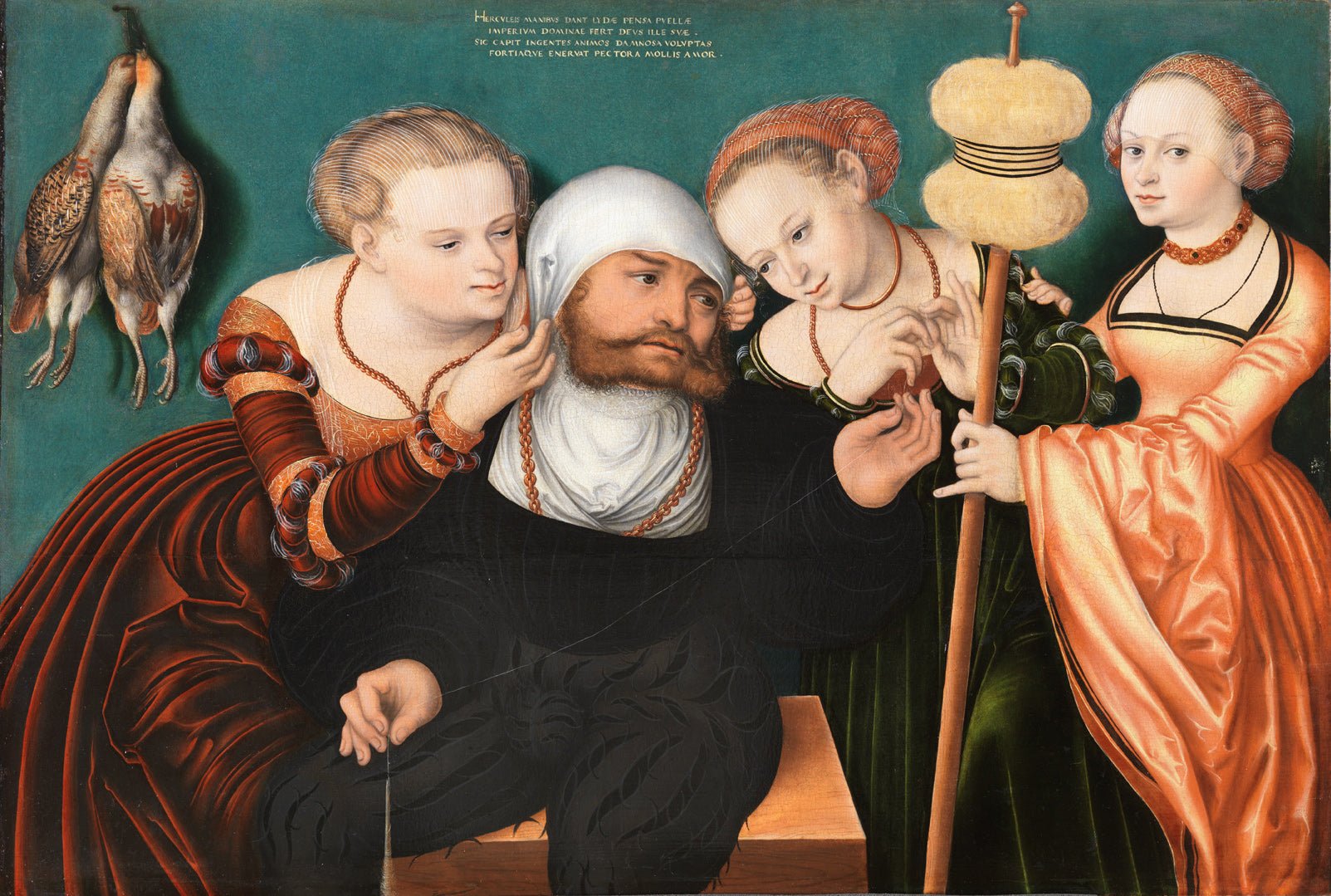 Hercules at the Court of Omphale, vintage artwork by Hans Cranach, A3 (16x12") Poster Print