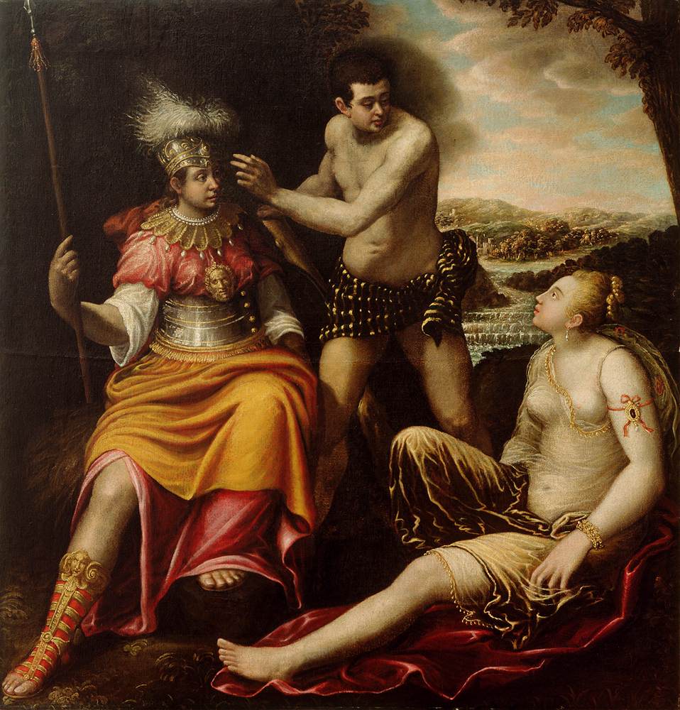 Hercules at the Crossroads, vintage artwork by Giovanni Baglione, 12x8" (A4) Poster