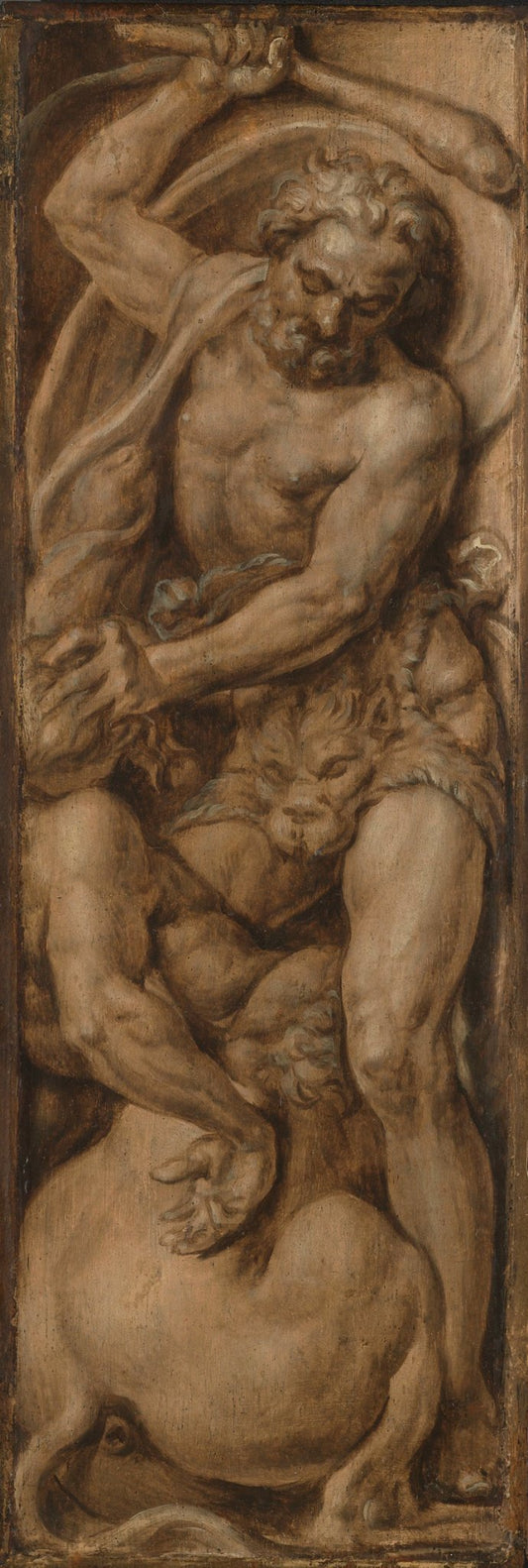 Hercules Killing Centaur Nessus, vintage artwork by Maerten van Heemskerck, A3 (16x12") Poster Print