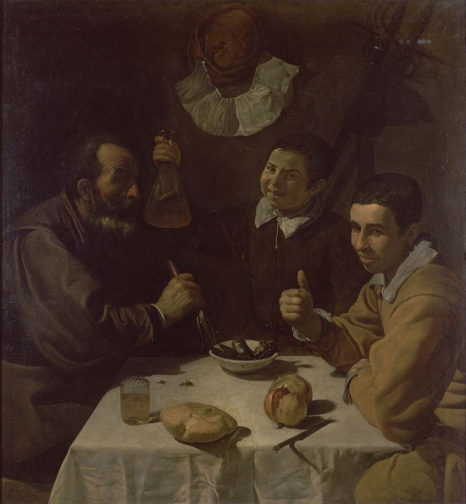 luncheon by Diego Velazquez,1617, 12x8" (A4) Poster