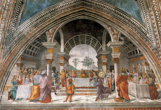 Herod's Banquet (Cappella Tornabuoni), vintage artwork by Domenico Ghirlandaio, A3 (16x12") Poster Print