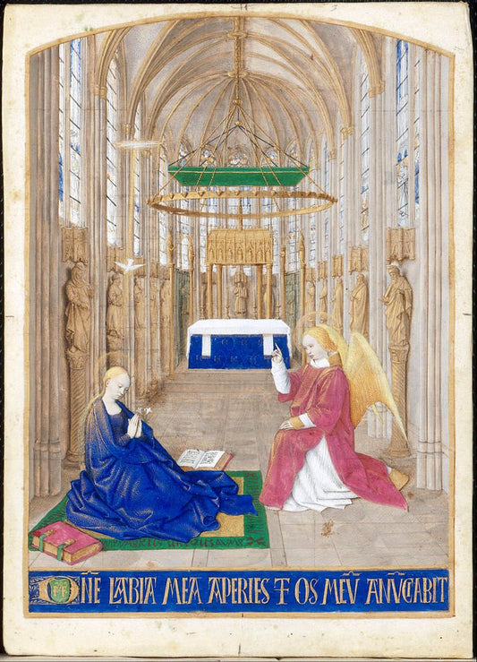 Heures d'Étienne Chevalier ~ Annunciation, vintage artwork by Jean Fouquet, A3 (16x12") Poster Print