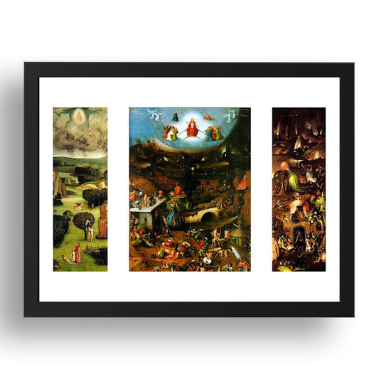 Hieronymus Bosch - The Last Judgement [1482], vintage artwork in A3 (17x13") Black Frame