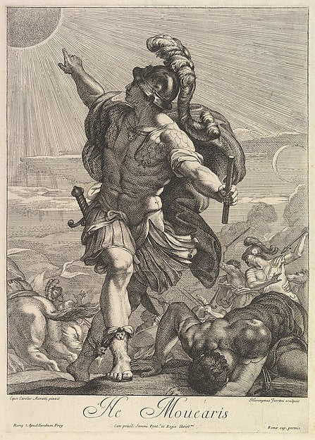 Hieronymus Ferroni ,After Carlo Maratti:Joshua commanding the sun to stand still , vintage artwork, 16x12"(A3) Poster Print