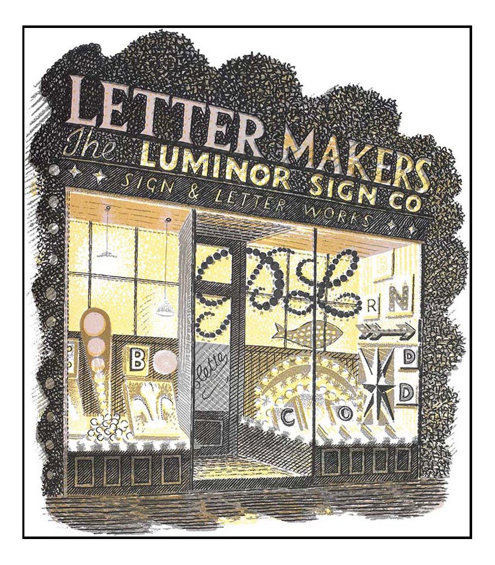 High Street Series: Letter Makers by Eric Ravilious, vintage art, A3 (16x12") Poster Print