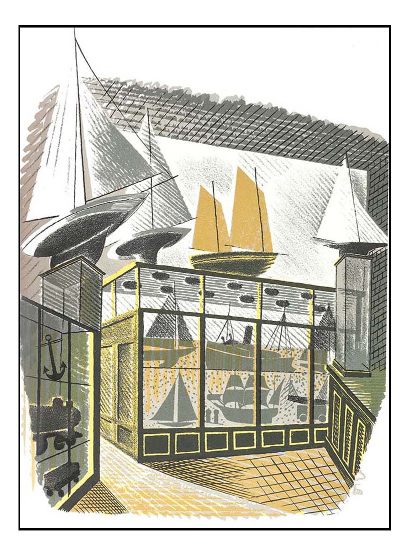 High Street Series: model-ships by Eric Ravilious, vintage art, A3 (16x12") Poster Print