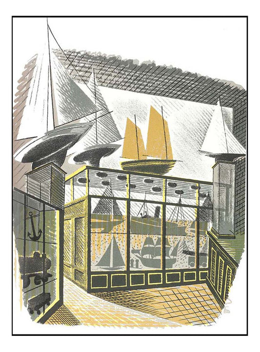 High Street Series: model-ships by Eric Ravilious, vintage art, A3 (16x12") Poster Print