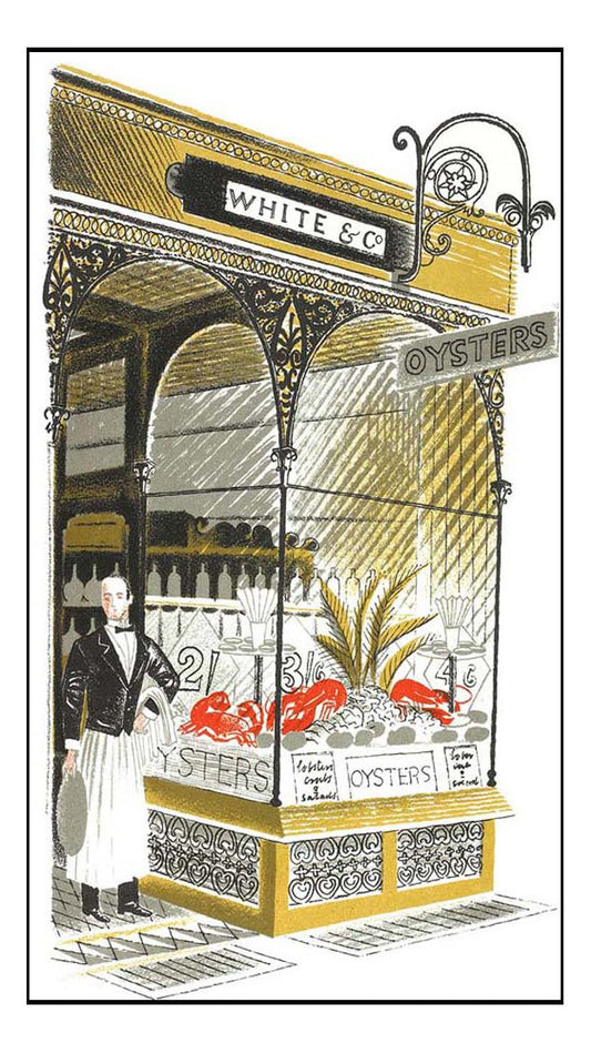 High Street Series: oyster-bar by Eric Ravilious, vintage art, A3 (16x12") Poster Print