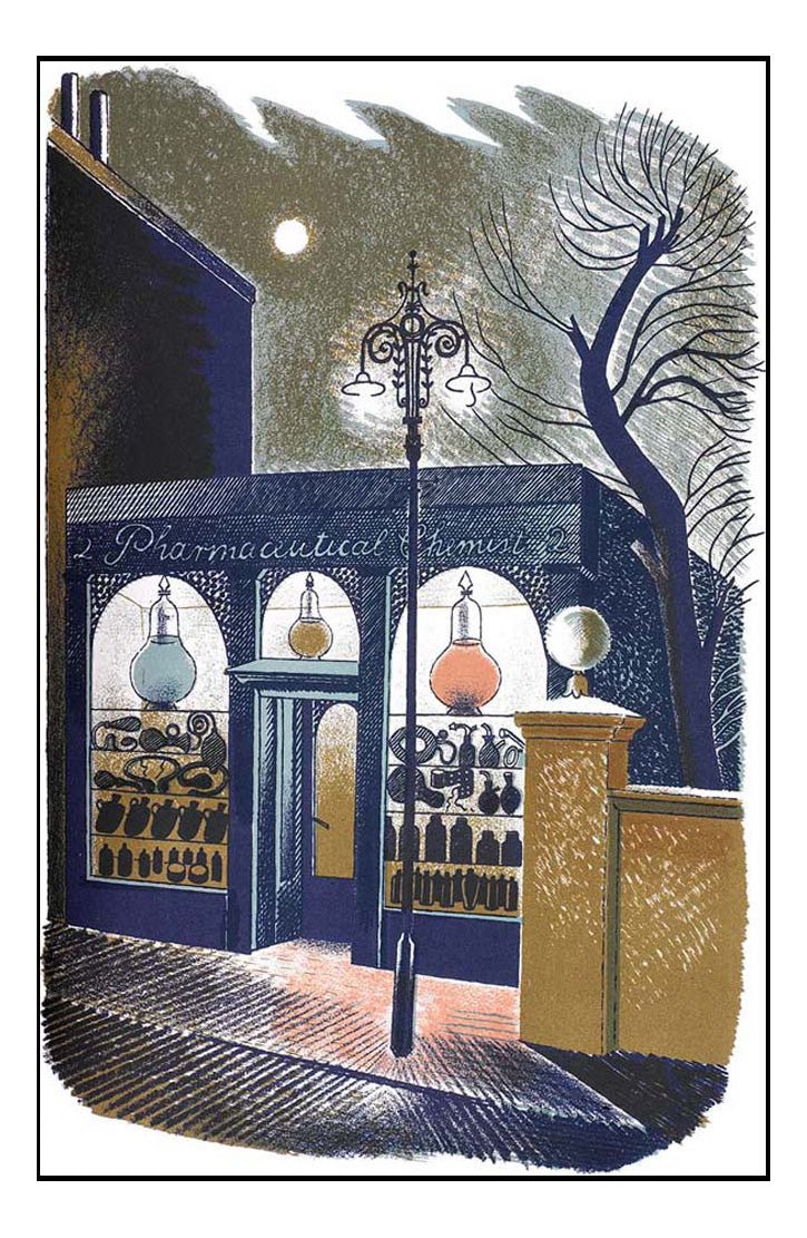 High Street Series: pharmaceutical-chemist by Eric Ravilious, vintage art, A3 (16x12") Poster Print