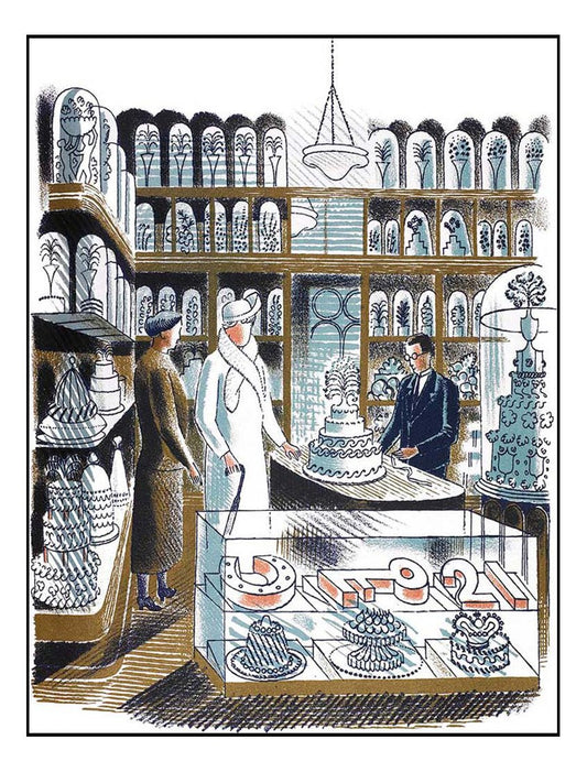 High Street Series: wedding-cakes by Eric Ravilious, vintage art, A3 (16x12") Poster Print