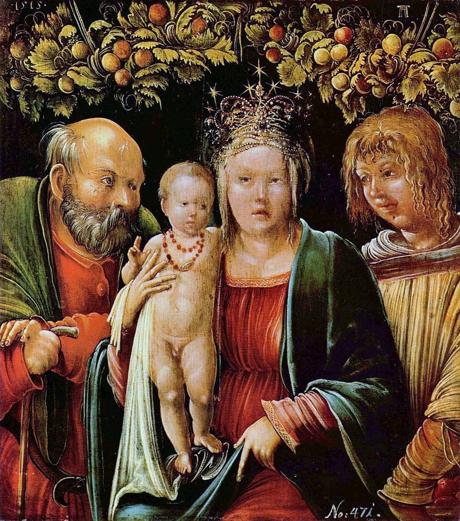 Holy Family with an Angel, vintage artwork by Albrecht Altdorfer, A3 (16x12") Poster Print