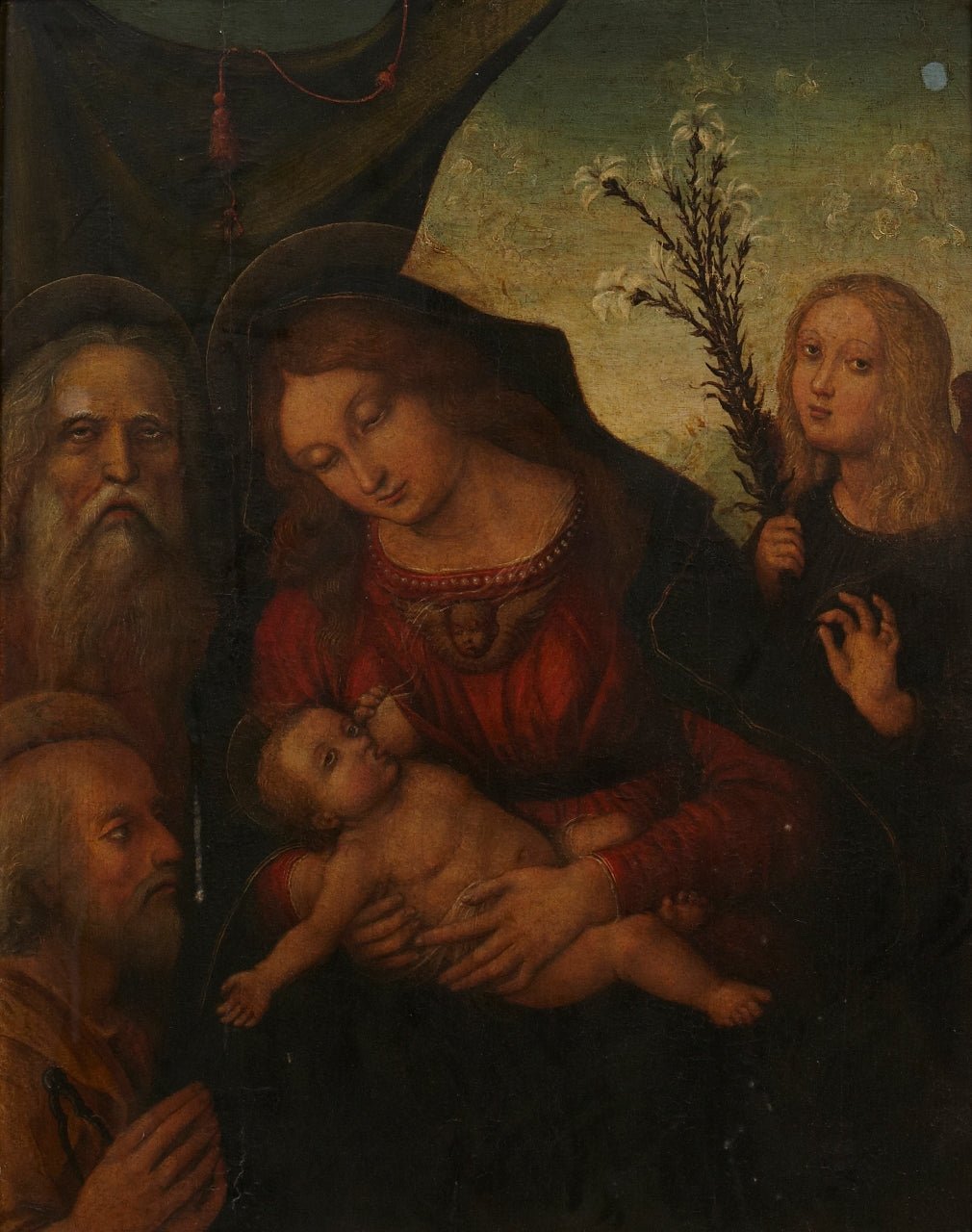 Holy Family with Gabriel and a Prophet, vintage artwork by Liberali di Jacomo da Verona, A3 (16x12") Poster Print