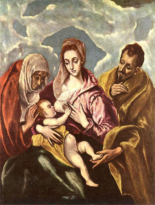 Holy Family with St Anne, vintage artwork by El Greco, 12x8" (A4) Poster