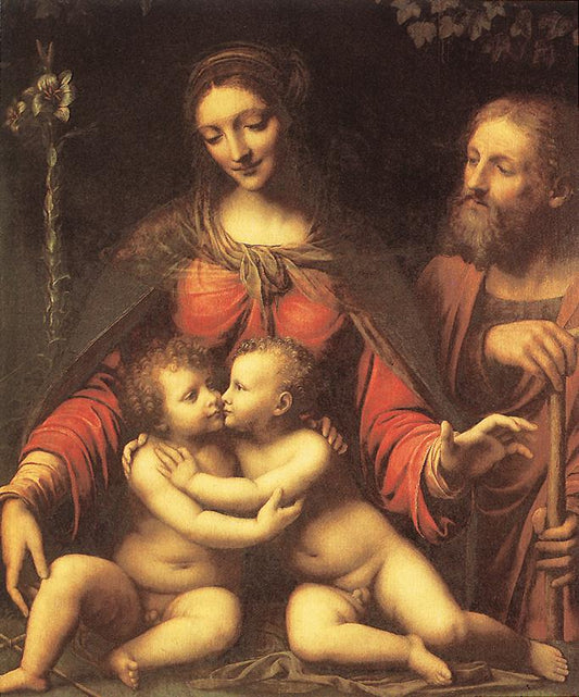 Holy Family with the Infant Saint John, vintage artwork by Bernardino Luini, A3 (16x12") Poster Print