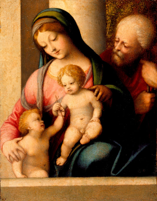 Holy Family with the Infant St. John, vintage artwork by Correggio, A3 (16x12") Poster Print
