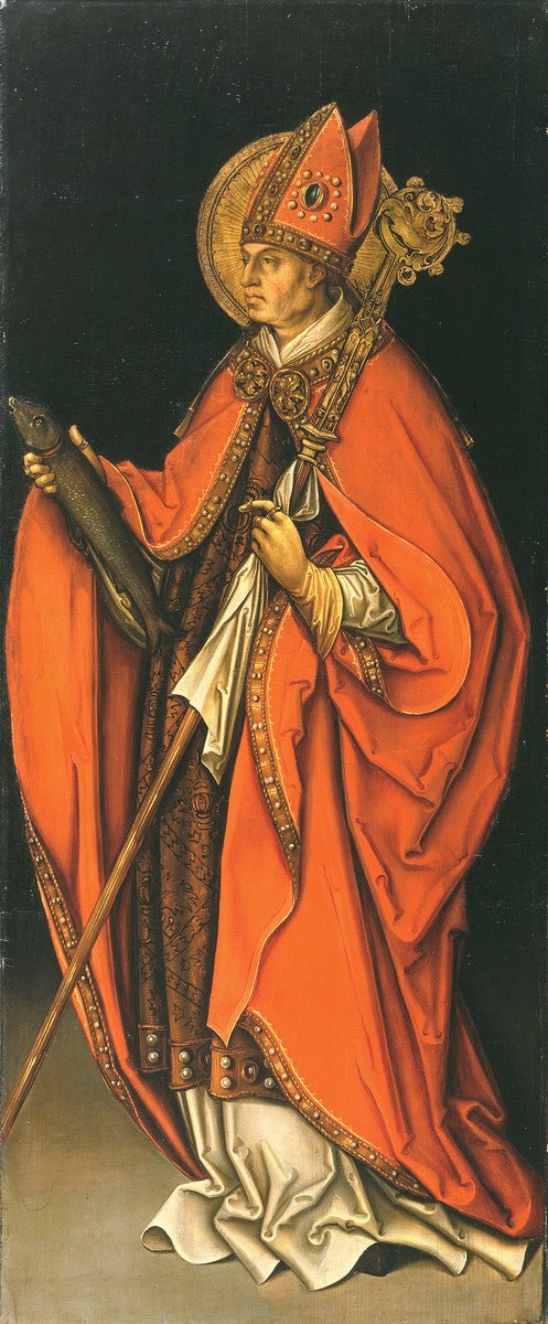 Holy Ulrich, vintage artwork by Leonhard Beck, A3 (16x12") Poster Print