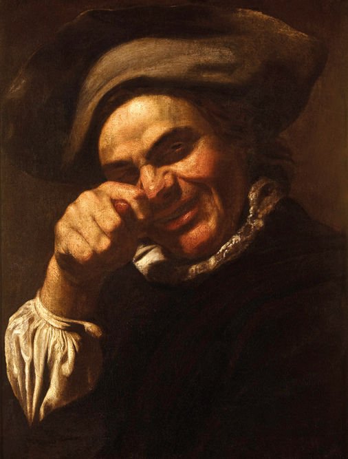 Homme faisant le geste de la fica, vintage artwork by Bartolomeo Manfredi, 12x8" (A4) Poster
