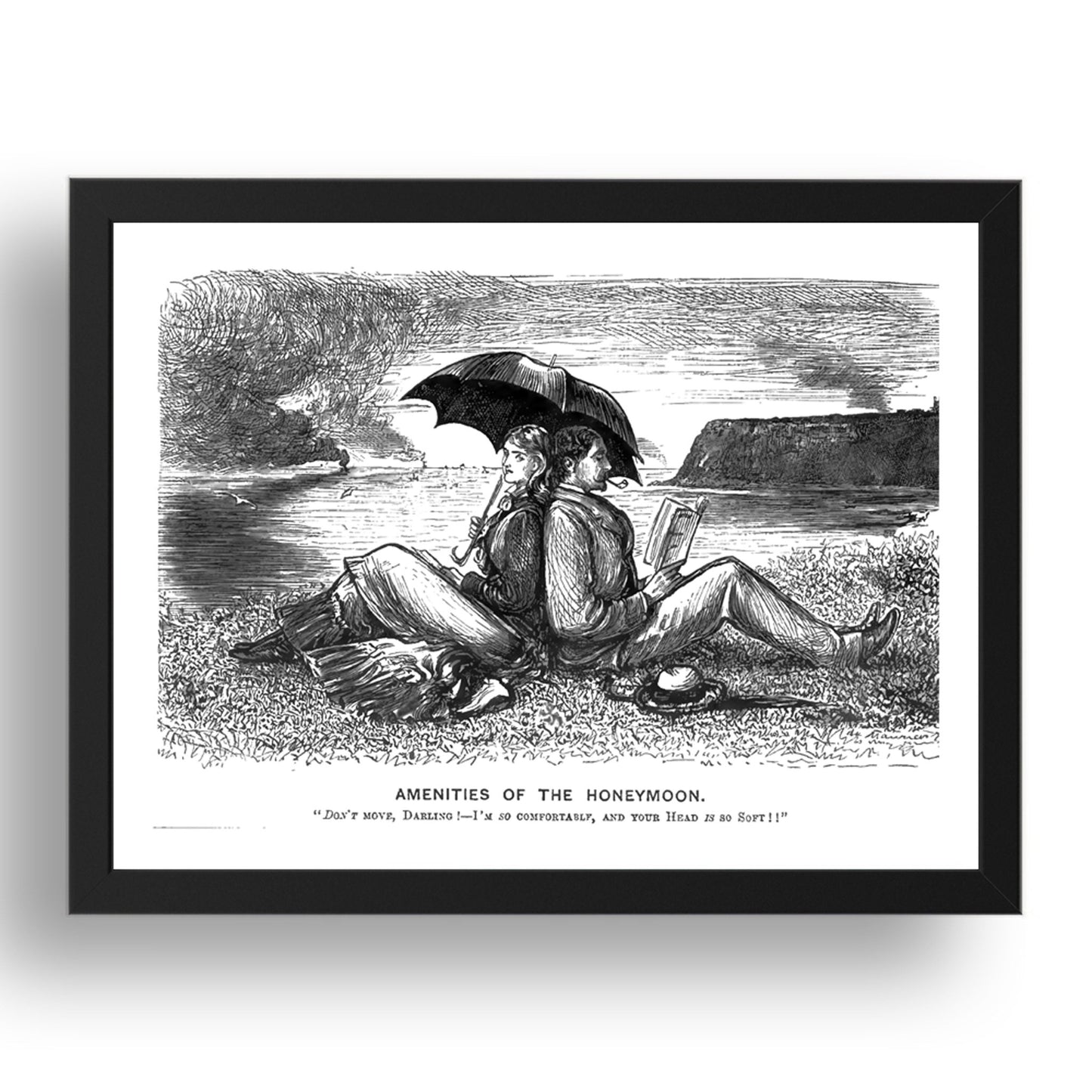 honeymoon1, vintage historic poster in 17x13"(A3) Frame